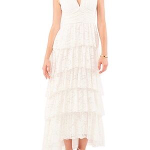 NWT 🤍  Lace Tiered Maxi Dress